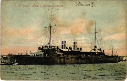 1909 SMS Kaiserin Elisabeth az Osztrák-Magyar Haditengerészet Ferenc József-osztályú védett cirkálója / K.u.K. Kriegsmarine SM Schiff 'Kaiserin u. Königin Elisabeth' / Austro-Hungarian Navy, SMS Kaiserin Elisabeth I. Franz Joseph-class