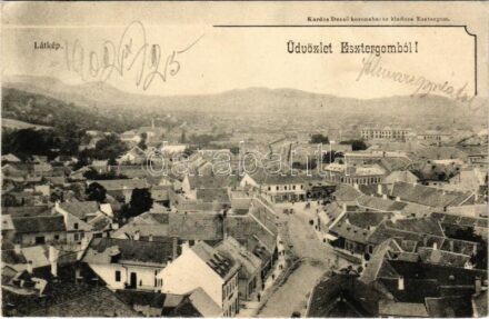 1902 Esztergom, látkép. Kardos Dezső kiadása