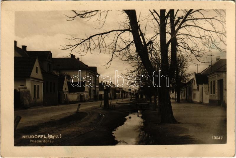1960 Lajtaszentmiklós, Neudörfl an der Leitha; utca / street view (EK)