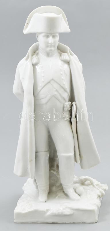 Napoleon Bonaparte. Fehér mázas porcelán. Alján jelzett, mázjavításokkal, kisebb lepattanással, hibákkal, m: 26,5 cm