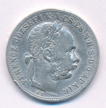 1884KB 1Ft Ag 'Ferenc József / Barokk címer' T:2- ph. Adamo M15
