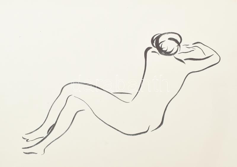 Vaszary János (1867-1939): Női aktok, 4 db grafika. Ofszet, papír, jelzett a nyomaton. 50x35cm - Image 2