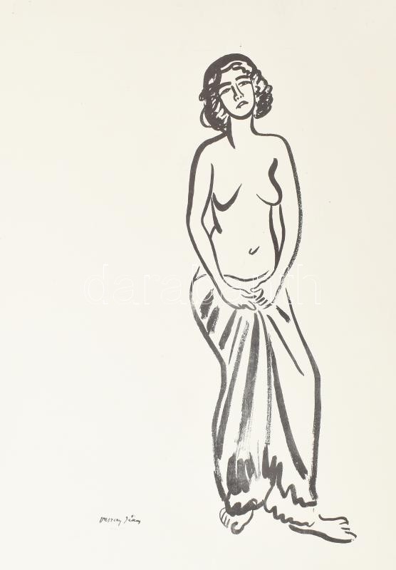 Vaszary János (1867-1939): Női aktok, 4 db grafika. Ofszet, papír, jelzett a nyomaton. 50x35cm - Image 3