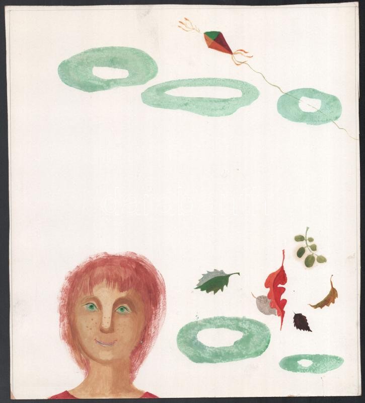 Jelzés nélkül: Illusztrációk gyerekkönyvhöz, össz. 10 db. Tempera, papír. 29x26 cm (1 db 9x9 cm)