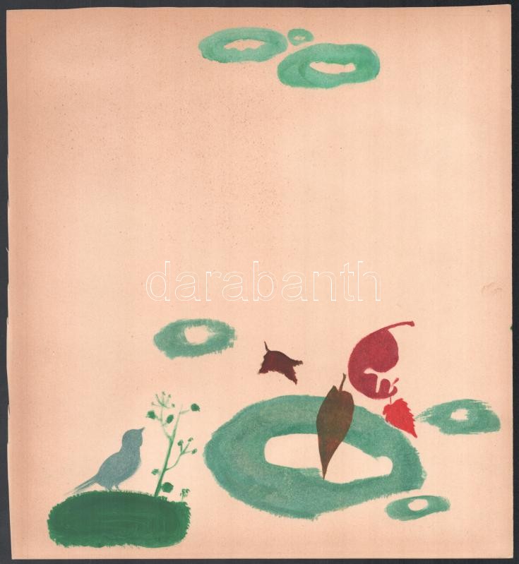 Jelzés nélkül: Illusztrációk gyerekkönyvhöz, össz. 10 db. Tempera, papír. 29x26 cm (1 db 9x9 cm) - Image 3