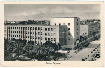 1940 Kassa, Kosice; Főposta. Leporellolap 10 képpel / main post office. leporellocard with 10 picutres