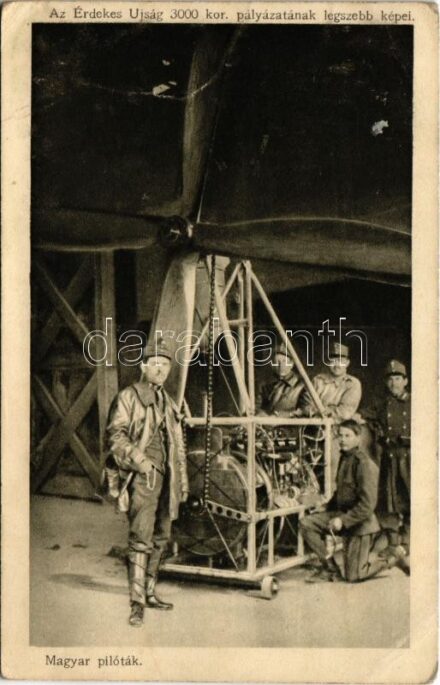 1918 Magyar pilóták. Az Érdekes Újság felvétele / WWI Austro-Hungarian K.u.K. military pilots (EB)