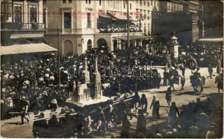 1908 Wien, Vienna, Bécs; Kaiser-Jubiläums Huldigungs-Festzug / festival, giant model of the cathedral (fa)