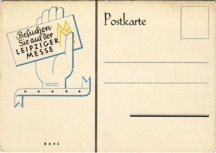 Besuchen Sie auf der Leipziger Messe / Leipzig Trade Fair advertisement card s: Baus (EK)
