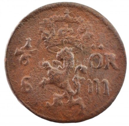 Svédország 1673(?). 1/6ö Cu 'XI. Károly' T:3 Sweden 1673(?). 1/6 Öre Cu 'Karl XI' C:F Krause KM#334