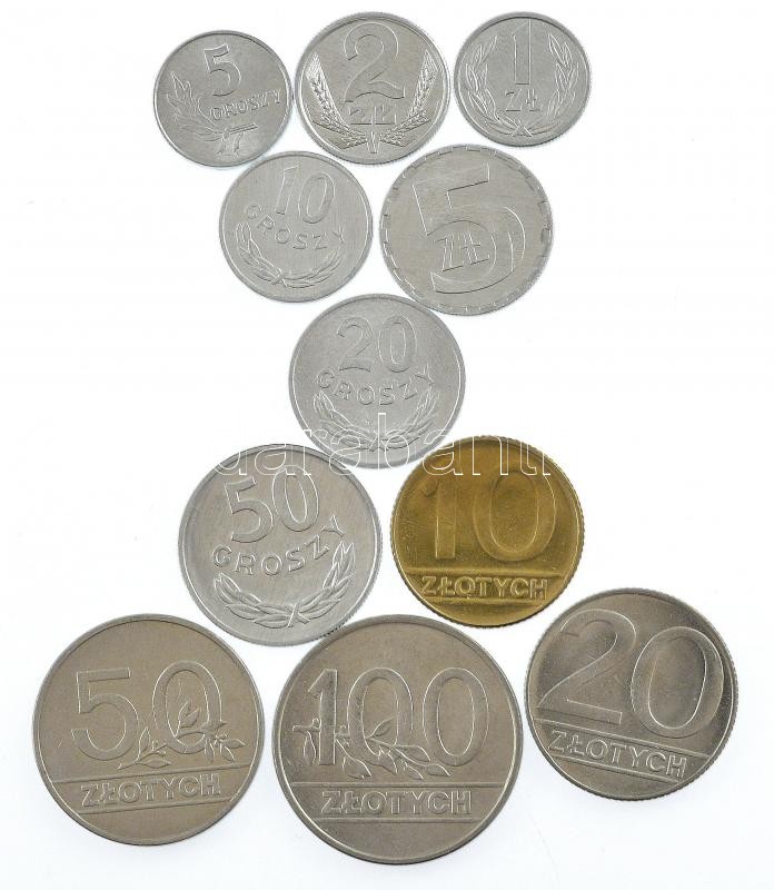 Lengyelország 1971-1990. 5gr-100Zl (11xklf) T:1-2 Poland 1971-1990. 5gr-100Zl (11xdiff) C:UNC-XF