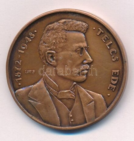 Lapis András (1942-) 1988. 'Telcs Ede 1872-1948 / Magyar Éremgyűjtők Egyesülete Bajai Csoportja' kétoldalas Br emlékérem (42,5mm) T:1- patina, karc Adamo BA4