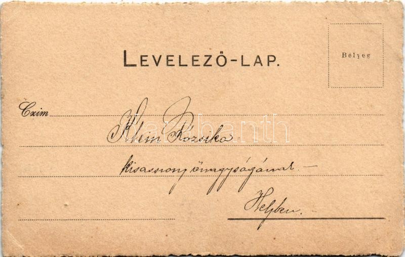 1900 Lady art postcard, folklore (kis szakadás / small tear) - Image 2