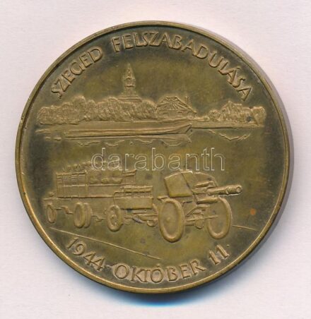 Fritz Mihály (1947-) 1984. 'Szeged felszabadulásának 40. évfordulója' kétoldalas Br emlékérem (42,5mm) T:1- patina, ph Adamo SG12