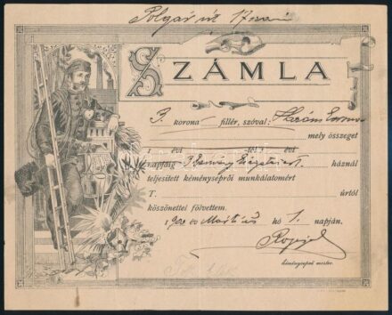 1903 Kéményseprő számla
