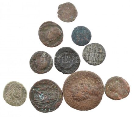 Római Birodalom 10db-os Br érmetétel a 3-4. századból T:2-,3 Roman Empire 10pcs Br coin lot from the 3th-4th century C:VF,F