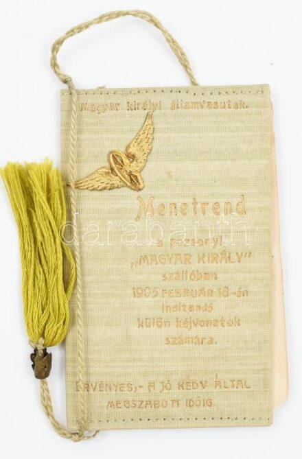 1905 A Magyar Királyi Államvasutak táncrendje, benne két préselt havasi gyopár