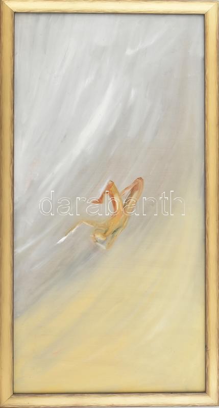 Józsa Anna (?-): Fénybeesés. Olaj, karton. Jelzett a hátoldalán. Dekoratív fakeretben.79x40 cm