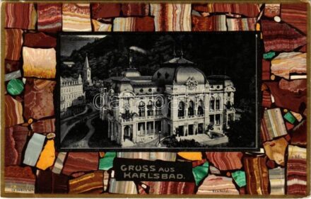 Karlovy Vary, Karlsbad; Kaiserbad / spa. L.V. Enders'sche Art Nouveau, litho