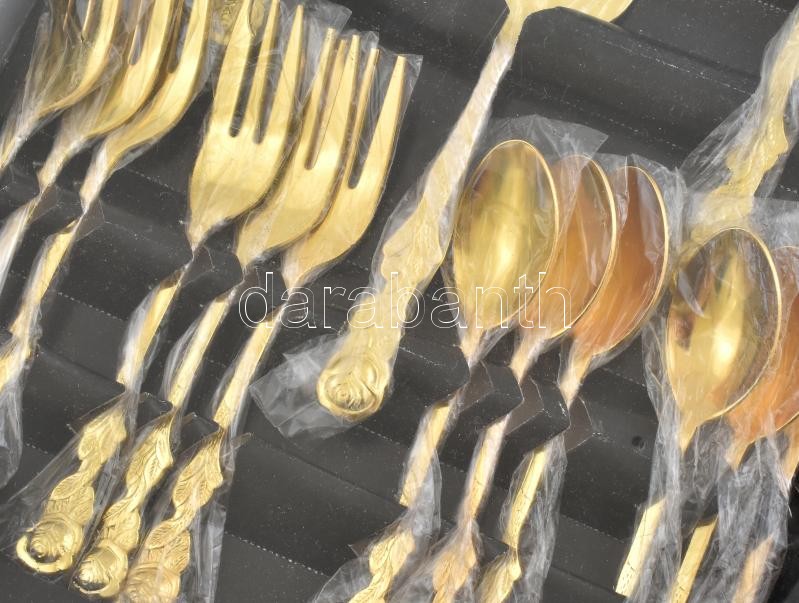 15 db-os aranyszínű desszertes készlet, eredeti csomagolásában - Image 2