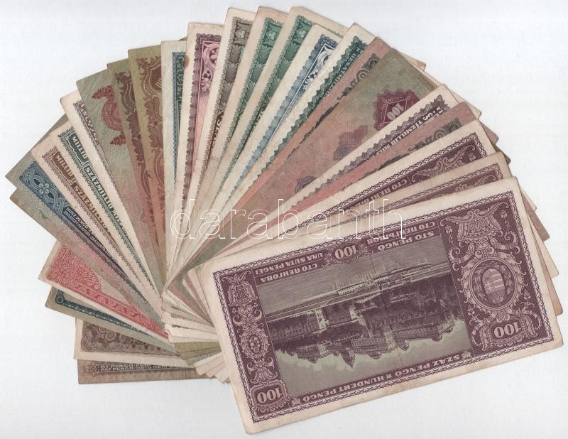 27db-os Korona és Pengő bankjegytétel T:III,III- - Image 2