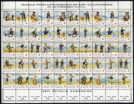 Svédország 1987 Karácsony és újév 50-es levélzáró ív