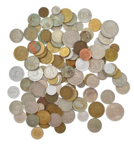 Vegyes, 132db-os külföldi érmetétel, közte Spanyolország, Mongólia, Izrael, Görögország stb T:vegyes 108pcs of mixed foreign coin lot, in it Spain, Mongolia, Israel, Greece etc C:mixed