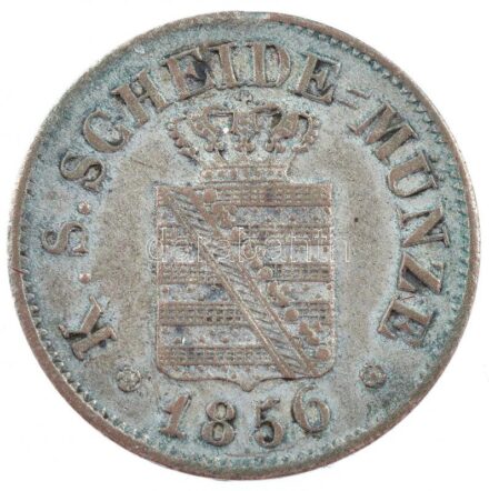 Német Államok / Szászország - Albertine 1856F 1/2gr Ag 'II. Frigyes Ágost' T:2 patina German States / Saxony - Albertine 1856F 1/2 Groschen Ag 'Friedrich August II' C:XF patina Krause KM# 1158