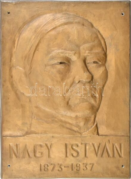 Nagy István (1873 - 1937) festőművész emléktáblája. fémöntvény. 43x55 cm Jelzés nélkül.