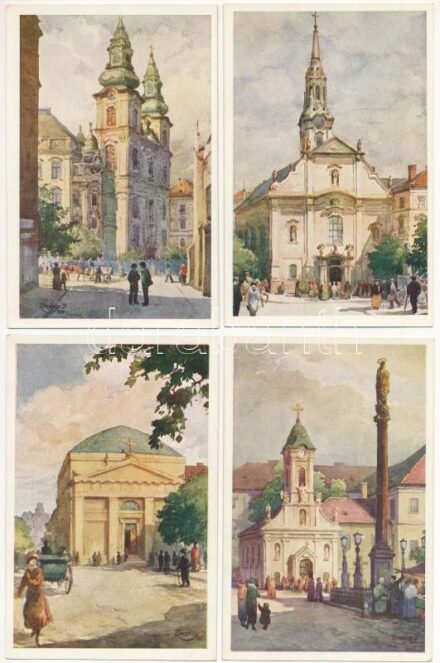 A régi Budapest II. sorozat. Kiadja a Műemlékek Országos Bizottsága, Hornyánszky V. rt. - képeslapfüzet 10 képeslappal / postcard booklet with 10 postcards