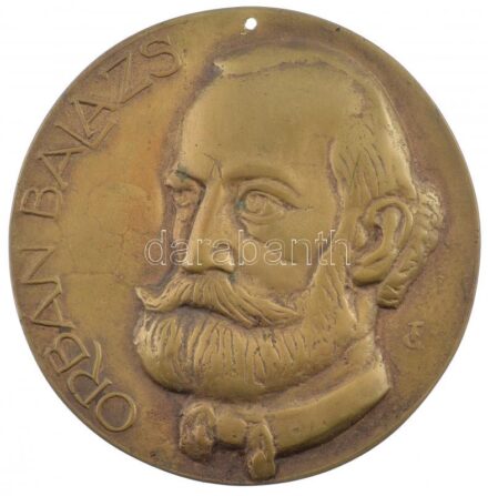 Tőrös Gábor (1934-) DN 'Orbán Balázs' egyoldalas, öntött Br emlékérem (145mm) T:2