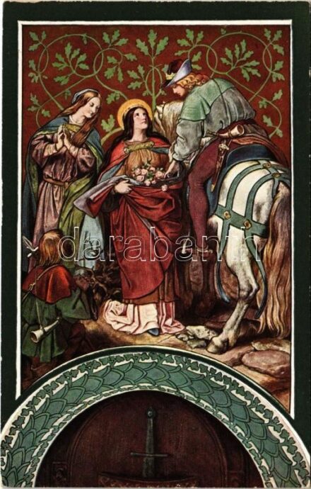 Der hl. Ludwig findet die Brote unter St. Elisabeths Mantel in Rosen verwandelt. Wartburg, Elisabeth-Galerie / Árpád-házi Szent Erzsébet / St. Elizabeth of Hungary s: M. v. Schwind