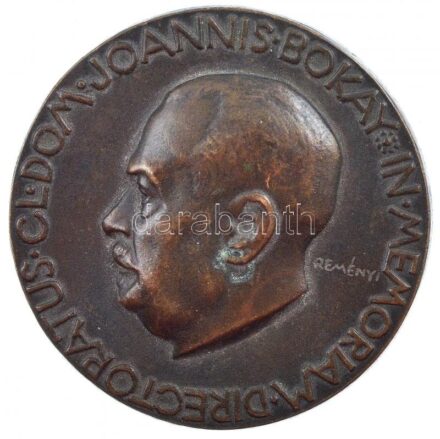 Reményi József (1887-1977) 1924. 'In memoriam directoratus Cl Dom Joannis Bokay - Octo lustrorum in nosocomio infantium Budapestiensi Stefanie dicto 1884-1924' bronz emlékérem (60mm) T:2