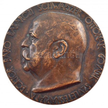Beck Ötvös Fülöp (1873-1945) 1913. 'Doktor báró Babarczi Schwartzer Ottónak 60-dik születésnapjára' kétoldalas bronz emlékérem (69mm) T:2 ph.
