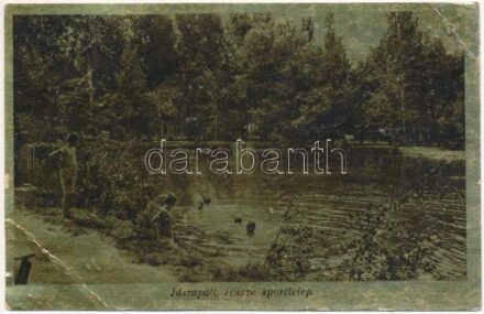 1950 Jászapáti, Jössze sporttelep, mélyvíz + 'P.U. Levélszekrényből' (EB)