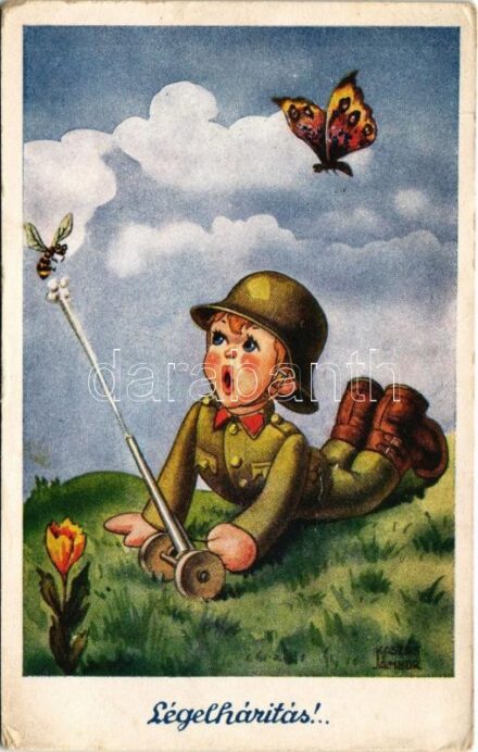Légelhárítás. Humoros magyar katonai lap / WWII Hungarian military humour s: Kaszás Jámbor (Rb)