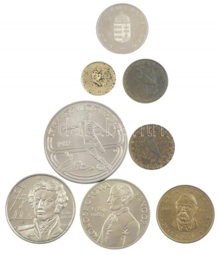 1982. 100Ft Cu-Ni 'Labdarúgó VB' + 1984. 100Ft Cu-Ni 'Körösi Csoma Sándor' + 1986. 100Ft Cu-Ni 'Fáy András' + 1999-2005. 1Ft-10Ft (4xklf, eredetileg PP, patina) + 2003. 20Ft 'Deák' T:1-2