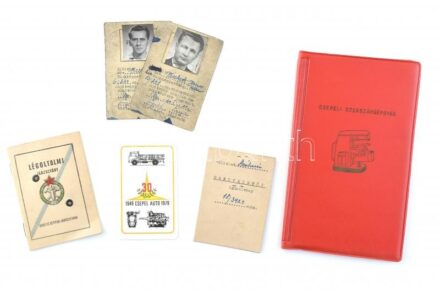 cca 1970 Csepel Vas s Fémművek Daruvezetői és kötözői igazolványok, légoltalmi igazolványok, Légoltalmi igazolvány, emléklap és mások