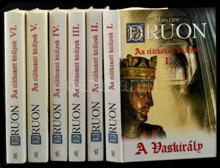 Druon, Maurice: Az elátkozott királyok. I-VI. kötet. Ford.: Gyáros Erzsébet. Bp., 1999-2000, Európa. Kiadói kartonált papírkötés.