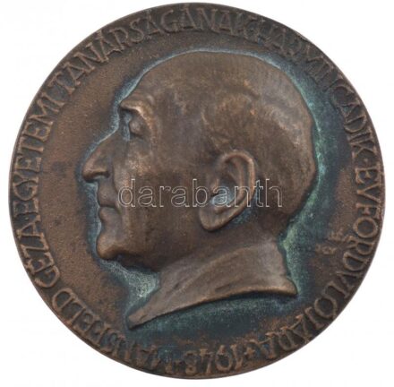 Edvi Illés György (1911-1949) 1948. 'Mansfeld György egyetemi tanárságának harmincadik évfordulójára' kétoldalas bronz emlékérem (65 mm) T:2-