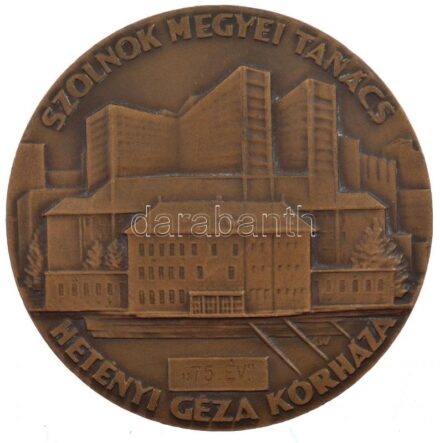 'Hetényi Géza 1894-1959 - Szolnok megyei tanács Hetényi Géza Kórháza' kétoldalas Br emlékérem (70 mm) T: 2 gravírozás