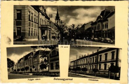 1943 Balassagyarmat, Fő utca, Polgári iskola, Gimnázium (EB)