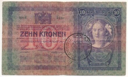 1904. 10K fekete 'Romania Timbru Special' felülbélyegzéssel T:III,III- Adamo K10Be