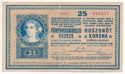 1918. 25K '3040' 3mm, hullámos hátlappal T:III hajtás mentén szakadás Adamo K22/3