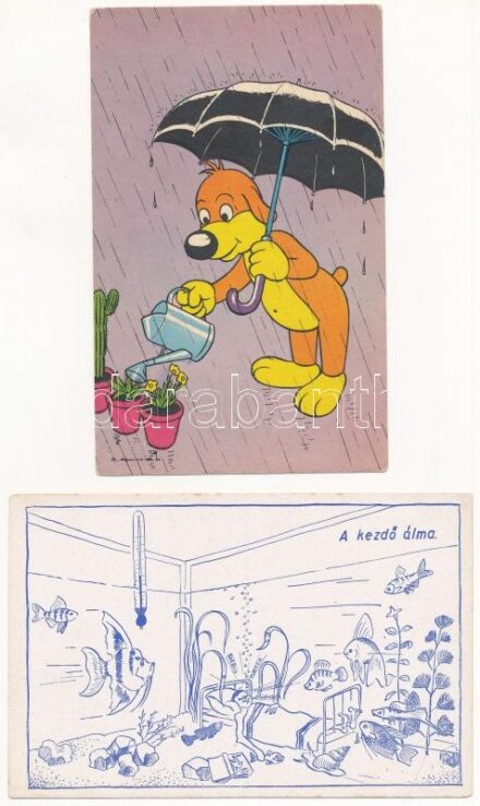 6 db MODERN humoros és reklám képeslap / 6 modern humorous and advertising postcards
