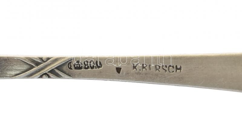 6 db szecessziós ezüst (Ag) kiskanál. Jelzett, nettó 144 g - Image 3