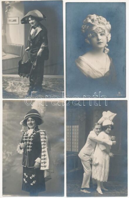 12 db RÉGI magyar színész fotó, sok Vajda Sándor Szabadka fényképész / 12 pre-1945 Hungarian motive photos: actors and actresses