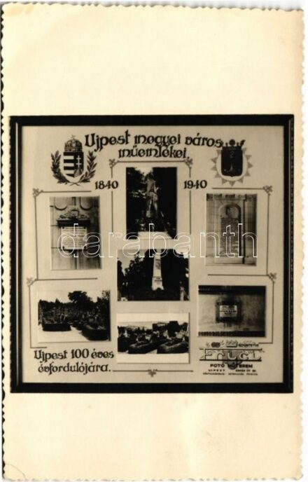 Budapest IV. Újpest megyei város műemlékei. Újpest 100 éves évfordulójára. Frici fotó műterem photo (EK)