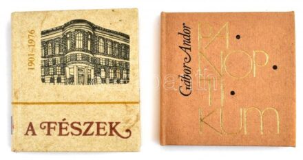 A Fészek 1901-1976. Emlékkönyv a Fészek Művészklub alapításának 75. évfordulójára. Szerk.: Demeter Imre, Galambos Tibor. Bp., 1976, Gondolat. Kiadói kartonált papírkötésben. + Gábor Andor: Panoptikum. Összeáll.: Benkő Károly.