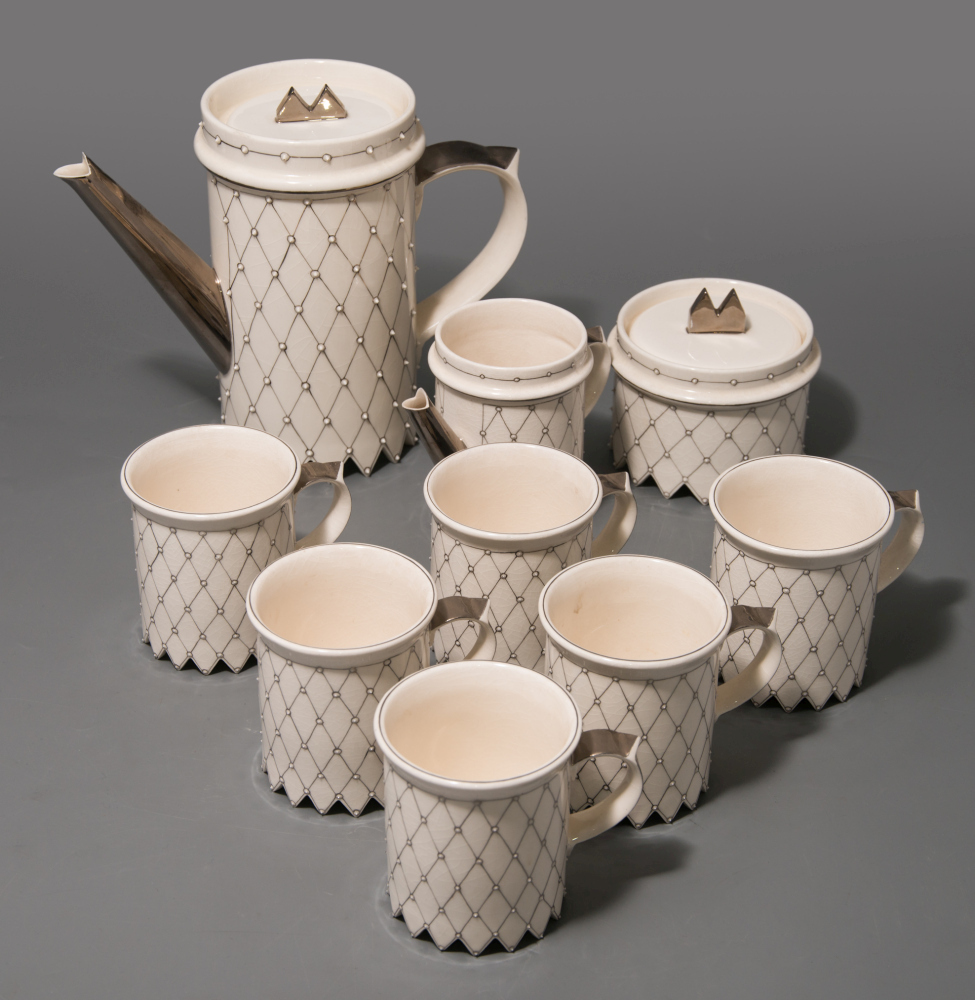 Babos Pálma (1961- ): Teás készlet (csészealjak nélkül). - Image 2